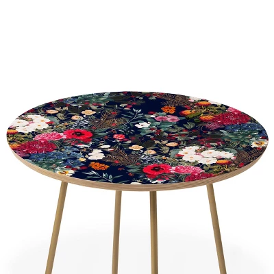 Burcu Korkmazyurek Midnight Garden VI Side Round Table - Deny Designs 3 Burcu Korkmazyurek Midnight Garden VI Side Round Table - Deny Designs