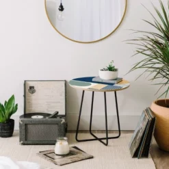 Sheila Wenzel-Ganny Cool Color Palette Pattern Side Round Table - Deny Designs -Furniture Sales Shop GUEST 66a3b94a e3ae 4286 b696 ac4d0bd939ff