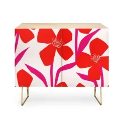 Maritza Lisa Red And Pink Floral Pattern Credenza - Deny Designs -Furniture Sales Shop GUEST 6d8b078a be54 4ce4 aa8e 5093d3af700f