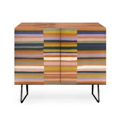 Gigi Rosado Brown Striped Pattern Walnut Credenza - Deny Designs -Furniture Sales Shop GUEST 75d42df3 879e 4677 b779 84eab0e5bae0