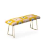 Maritza Lisa White Checkered Flowers Bench Yellow - Deny Designs -Furniture Sales Shop GUEST 775eeaed 1e91 4641 9f09 84632b14b9ff