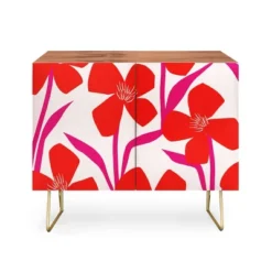 Maritza Lisa Red And Pink Floral Pattern Credenza - Deny Designs -Furniture Sales Shop GUEST 88f9e18d 0e24 4438 b8c6 c9278dfcebe4