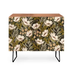 Avenie Floral Meadow Spring Green Walnut Credenza - Deny Designs -Furniture Sales Shop GUEST 89881518 5cd1 4026 9479 0bd19f38926c