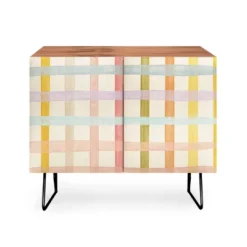 Gigi Rosado Pastel Plaid Walnut Credenza - Deny Designs -Furniture Sales Shop GUEST 8c0eff7a 4fd6 4a4b be63 fb7e4f906d70