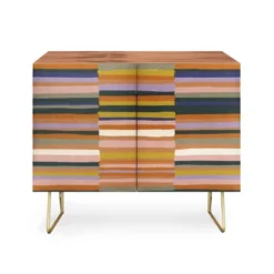 Gigi Rosado Brown Striped Pattern Walnut Credenza - Deny Designs -Furniture Sales Shop GUEST 8ece6e6e 6d88 45a3 b32c f17d39c48cfe