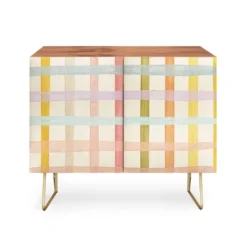 Gigi Rosado Pastel Plaid Walnut Credenza - Deny Designs -Furniture Sales Shop GUEST 9864e232 be32 4f04 94dd 38291afb4da3