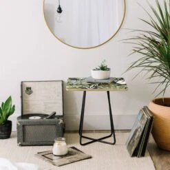 Marta Barragan Camarasa Dark Watercolor Jungle Side Table Black - Deny Designs -Furniture Sales Shop GUEST 9981f474 382e 49e6 8e48 c52f03a3bd85