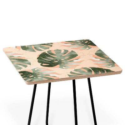 Iveta Abolina Bohemian Monstera Side Square Table Black - Deny Designs 5 Iveta Abolina Bohemian Monstera Side Square Table Black - Deny Designs - Image 3