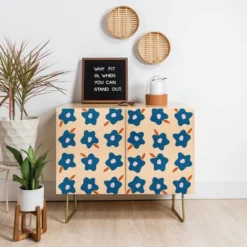 Maritza Lisa Wonky Spring Flowers Credenza - Deny Designs