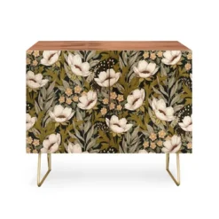 Avenie Floral Meadow Spring Green Walnut Credenza - Deny Designs -Furniture Sales Shop GUEST b664c49b 36da 4d09 9794 c41e3ea9bccf
