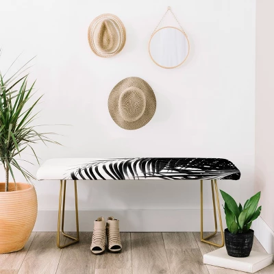 Anita's & Bella's Artwork Palm Leaves Vibes Bench Black/Gold - Deny Designs 3 Anita's & Bella's Artwork Palm Leaves Vibes Bench Black/Gold - Deny Designs