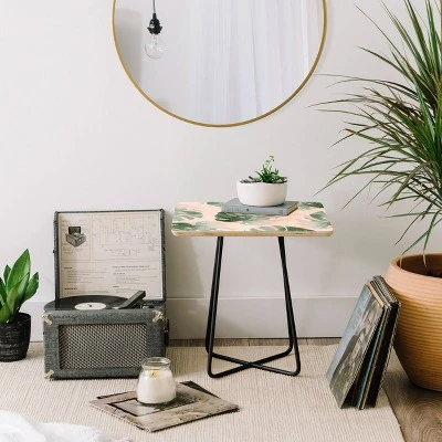 Iveta Abolina Bohemian Monstera Side Square Table Black - Deny Designs 3 Iveta Abolina Bohemian Monstera Side Square Table Black - Deny Designs