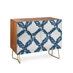 Morgan Kendall Feather Wreaths Walnut Credenza - Deny Designs
