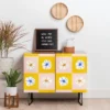 Maritza Lisa White Checkered Flowers Credenza - Deny Designs -Furniture Sales Shop GUEST dfe5809b 249f 4246 8dde 1bf587a86989