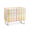 Gigi Rosado Pastel Plaid Credenza - Deny Designs