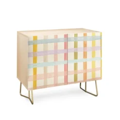 Gigi Rosado Pastel Plaid Credenza - Deny Designs
