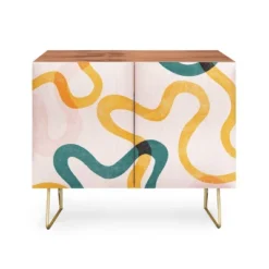 ThirtyOne Illustrations Streamers Gold Legged Credenza - Deny Designs -Furniture Sales Shop GUEST fcffba92 8212 4f42 a35d 40e86b5d5e0f